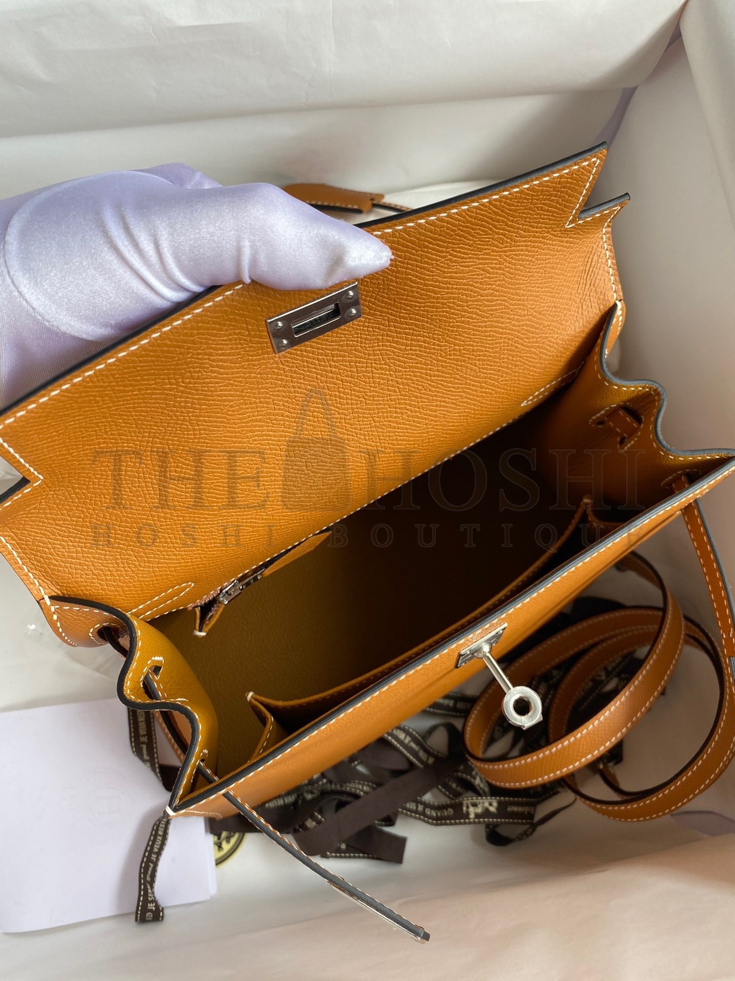 H**me5 Kelly Sellier 25 Handmade Bag In Toffee Epsom Calfskin Master Quality
