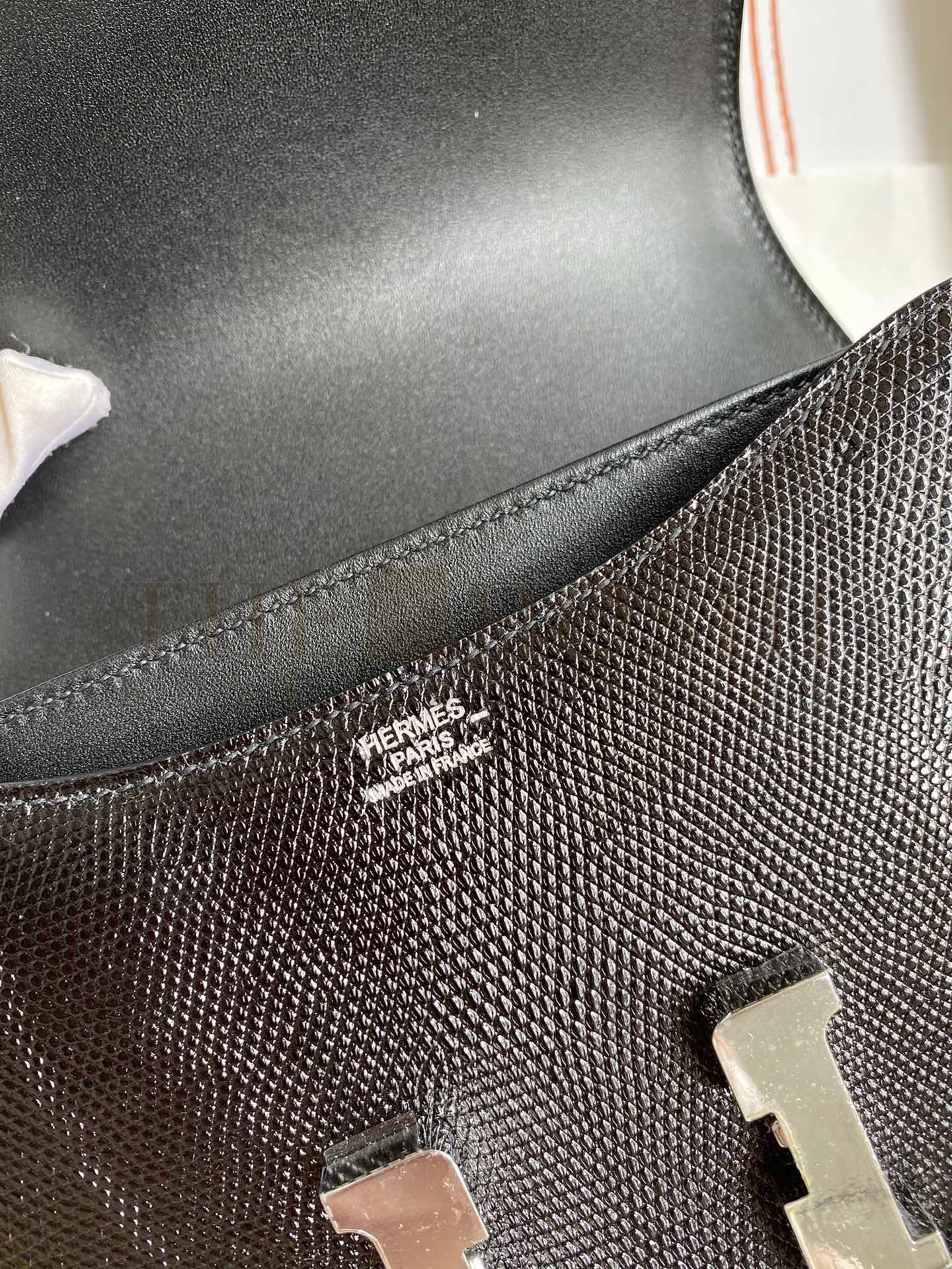 H**me5 Constance 18 Handmade Bag In Black Lizard Leather Master Quality