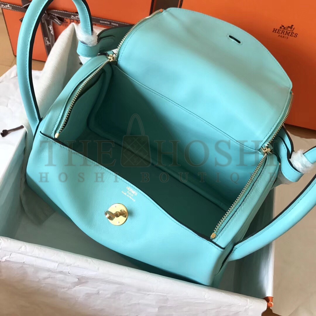 H**me5 Blue Atoll Lindy 26cm Swift Handmade Bag Master Quality