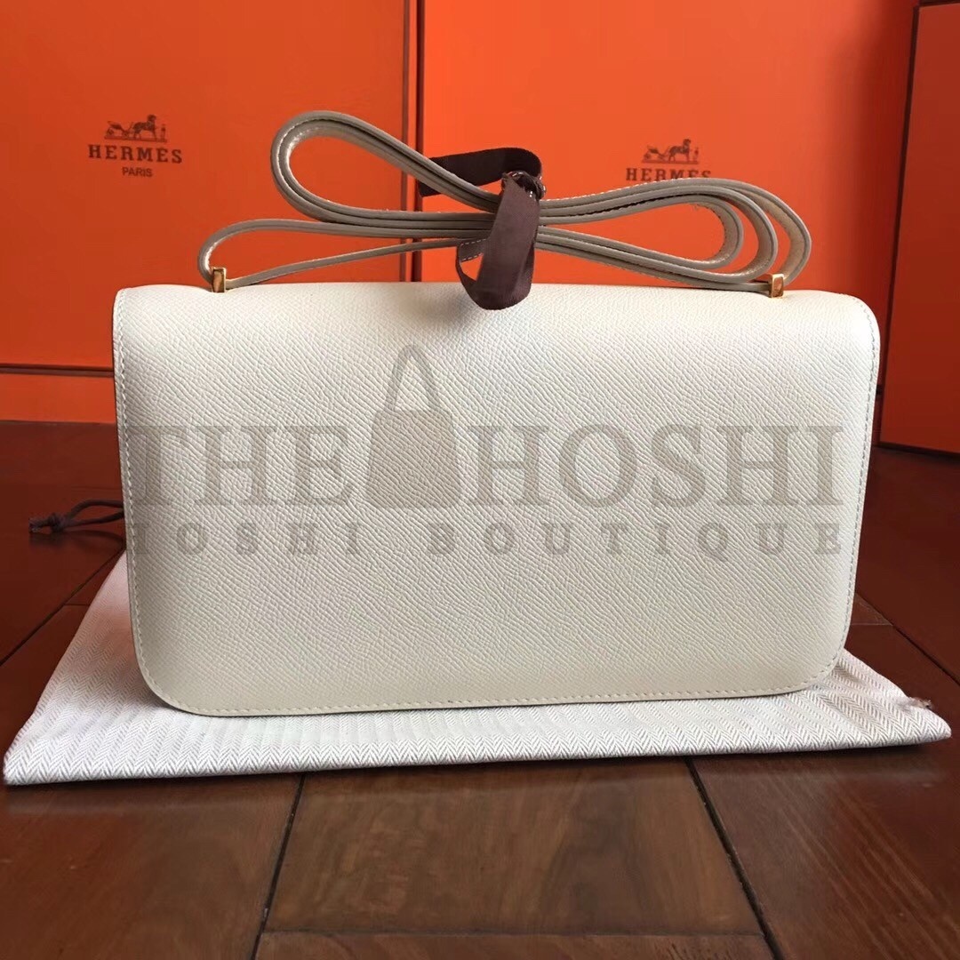 H**me5 White Epsom Constance Elan 25cm Bag Master Quality
