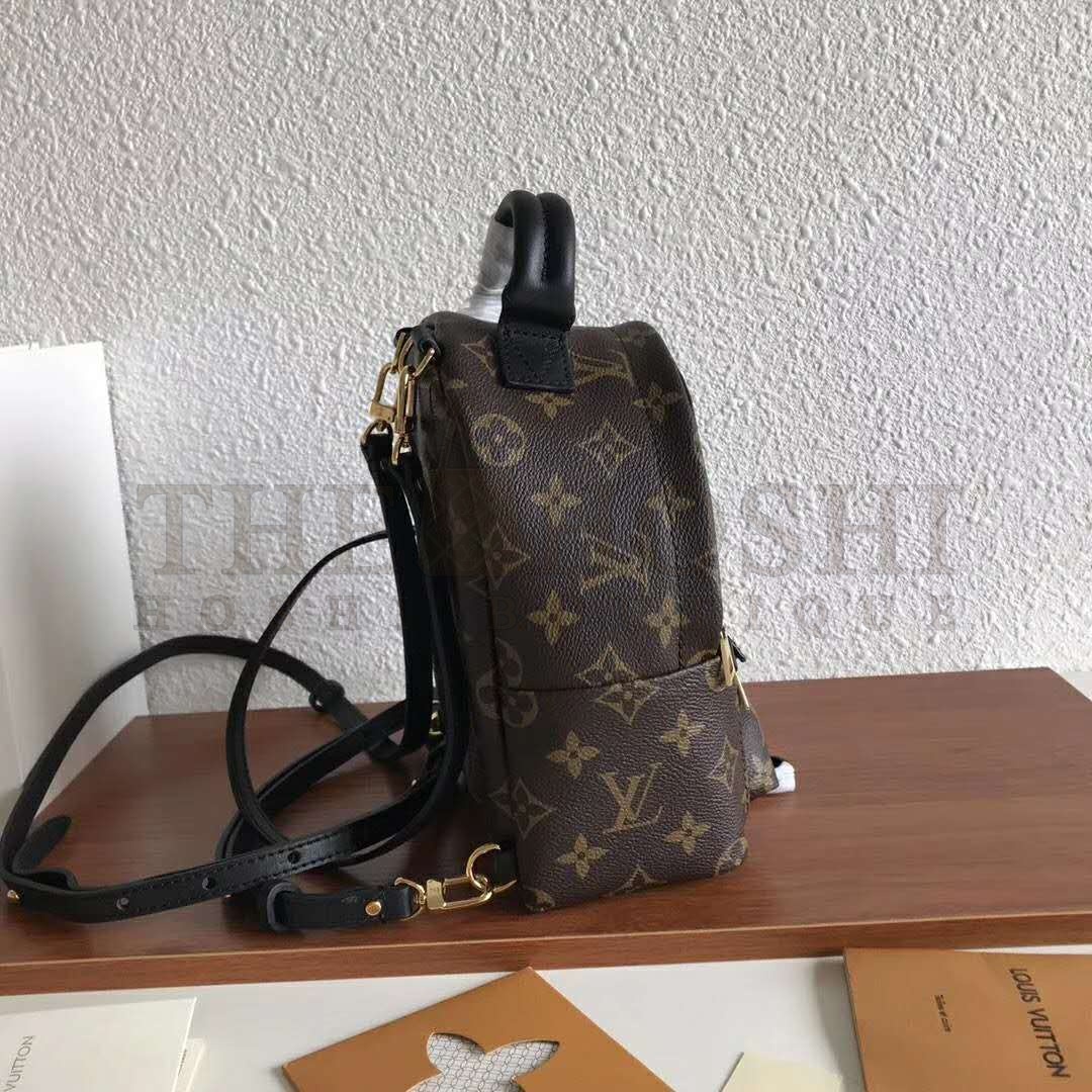 L0vis Vvtt0n LV Unisex Palm Springs Backpack Mini in Monogram Coated Canvas-Brown Master Quality