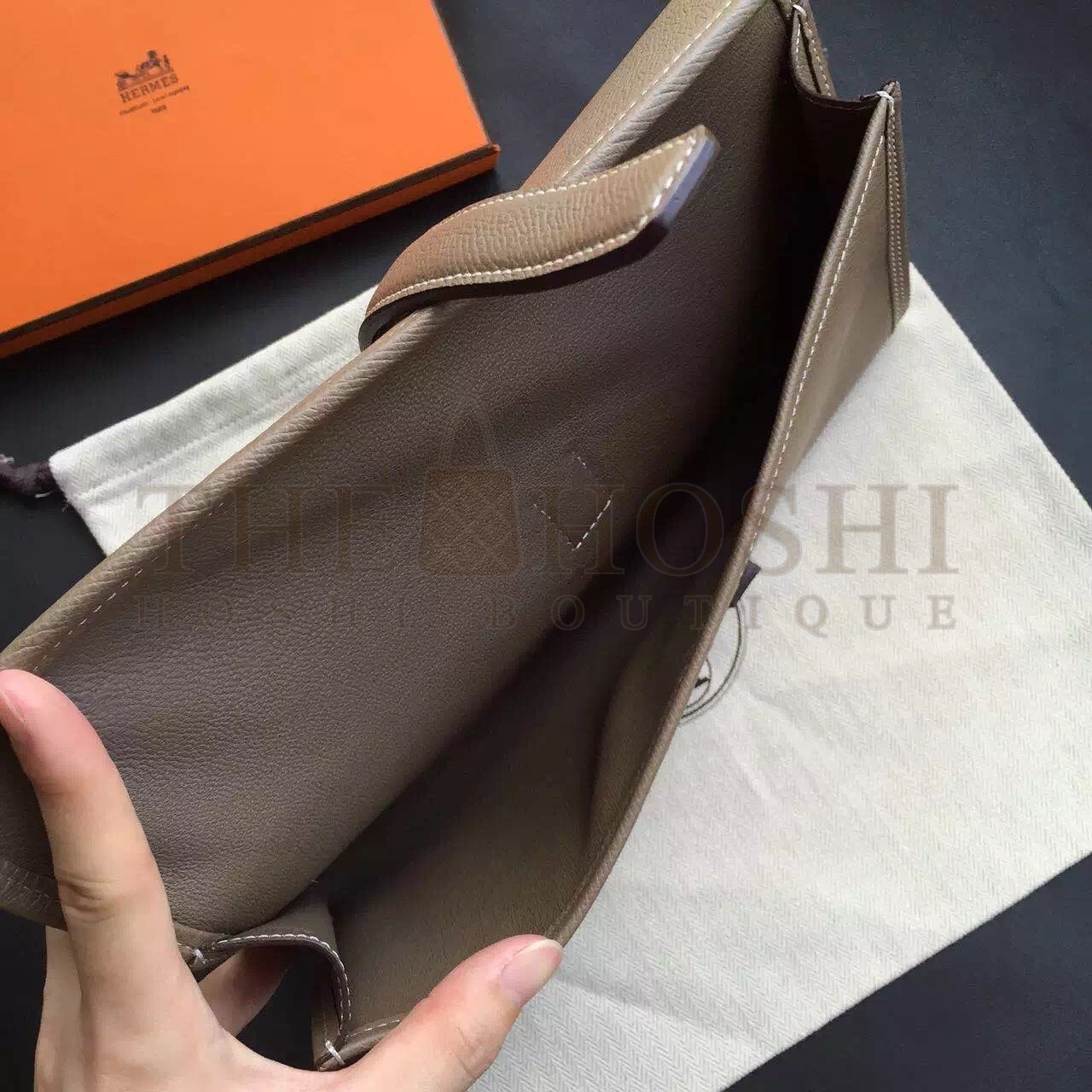 H**me5 Etoupe Epsom Jige Elan 29 Clutch Bag Master Quality