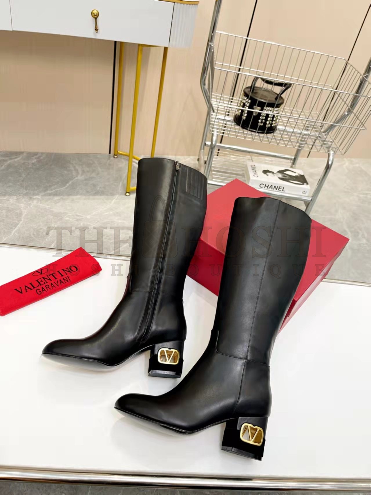 Va1e*ntin0 Heritage Boots 60mm In Black Calfskin Leather Master Quality
