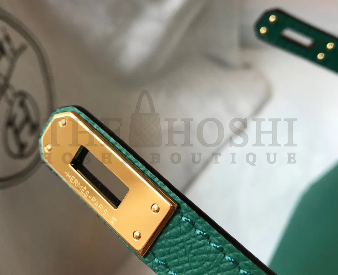 H**me5 Kelly Mini II Sellier Bag In Vert Vertigo Epsom Leather Master Quality