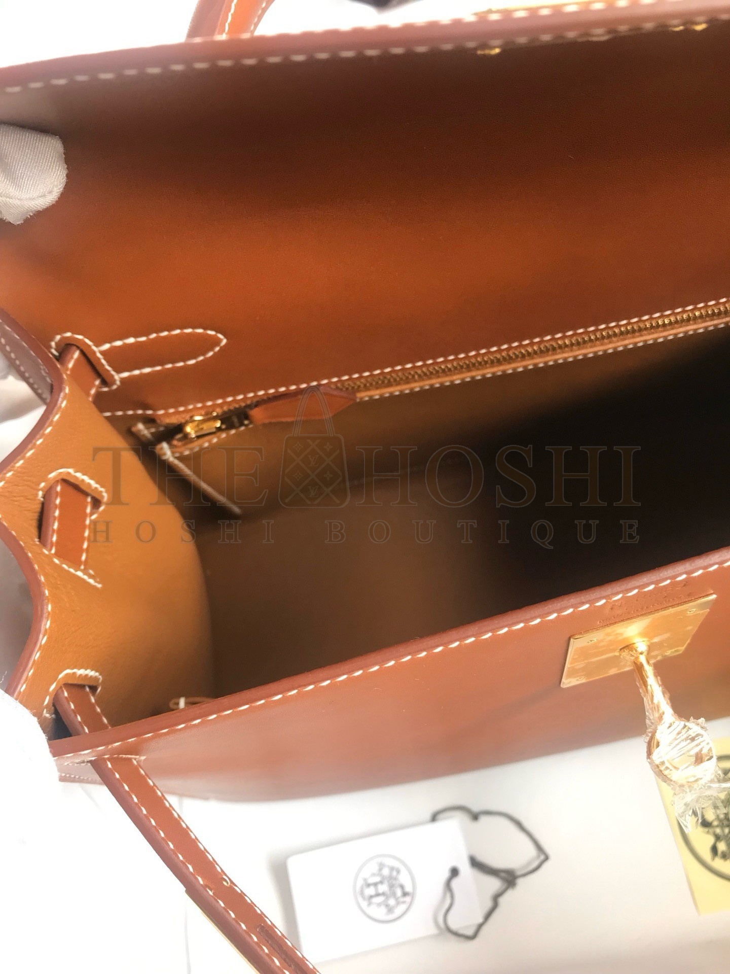 H**me5 Kelly Sellier 28 Handmade Bag In Gold Barenia Calfskin Master Quality