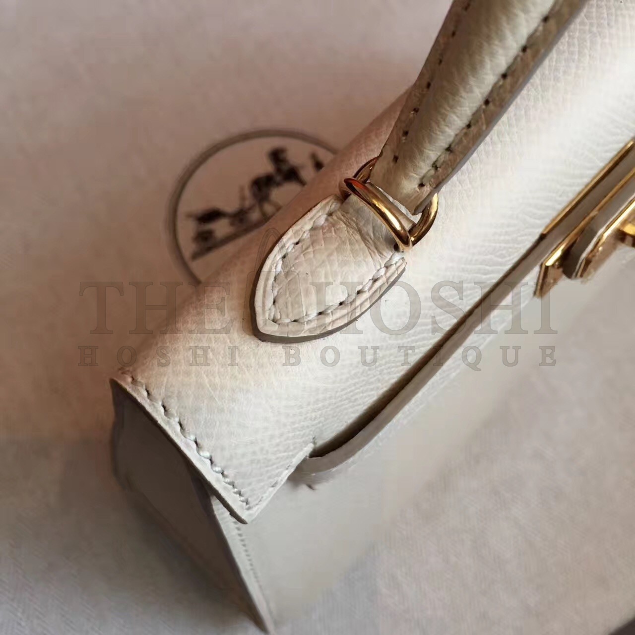 H**me5 White Epsom Kelly Mini II Handmade Bag Master Quality