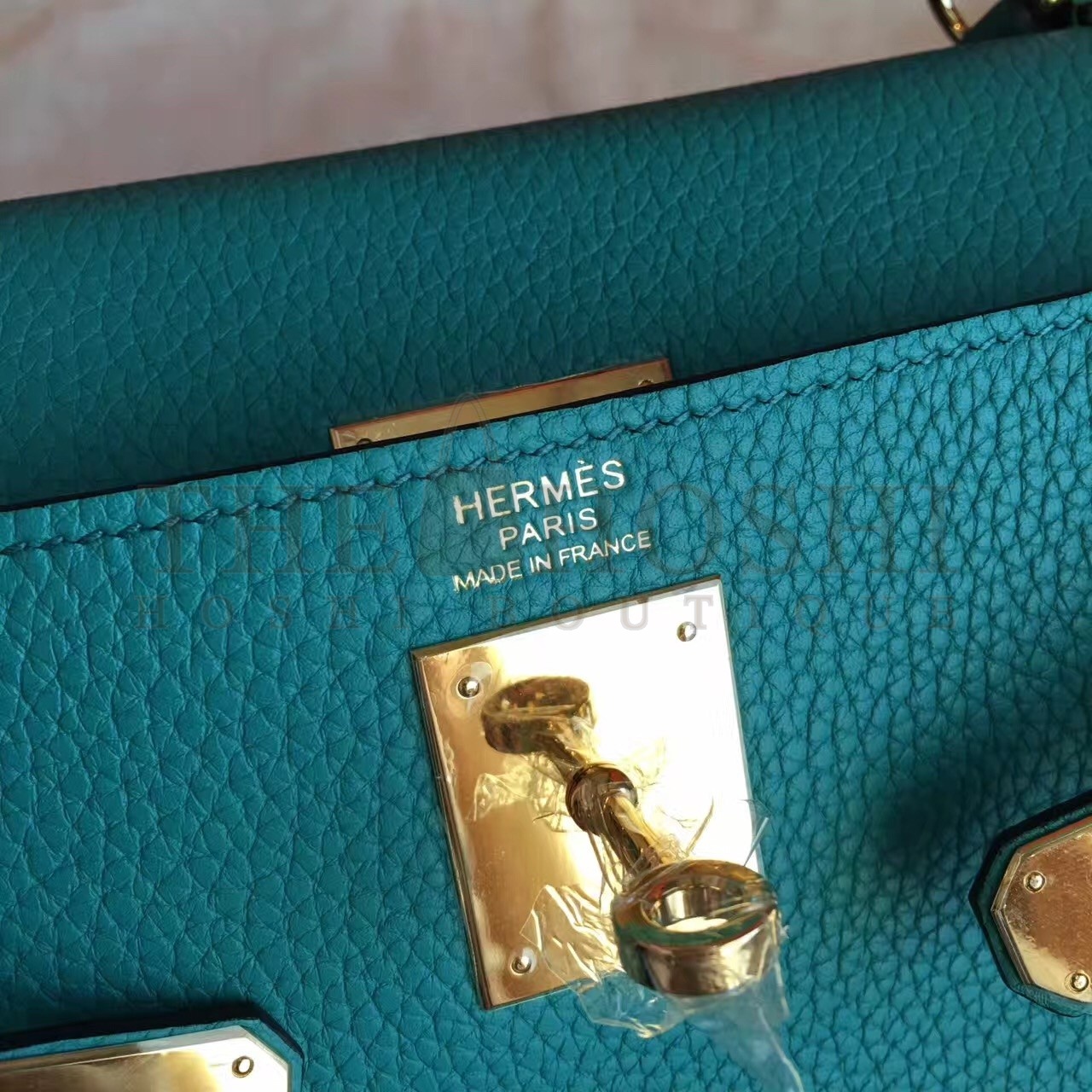 H**me5 Blue Paon Clemence Kelly Retourne 32cm Handmade Bag Master Quality