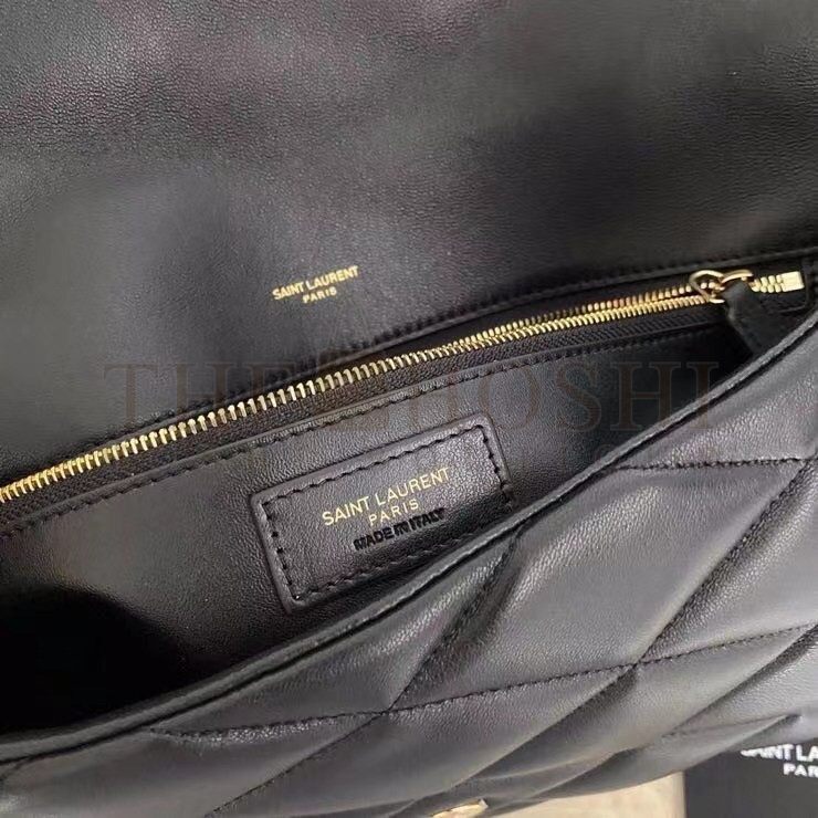 Sa1nt Lau*nt Sade Puffer Envelope Clutch In Black Lambskin Master Quality