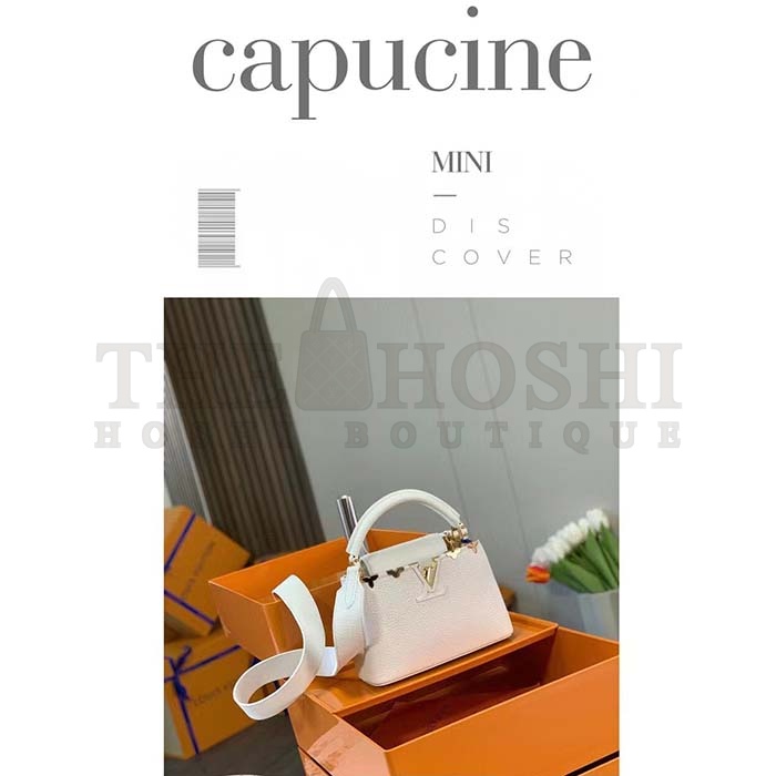 L0vis Vvtt0n LV Women Capucines Mini Handbag Galet Taurillon Leather Master Quality