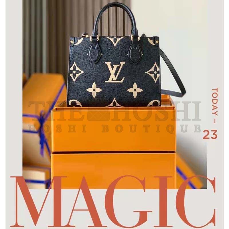L0vis Vvtt0n LV Women Onthego  Tote Black Embossed Grained Cowhide Leather PM M45659 (25 x 19 x 11.5 cm) GM M45945 (41 x 34 x 19 cm) Master Quality