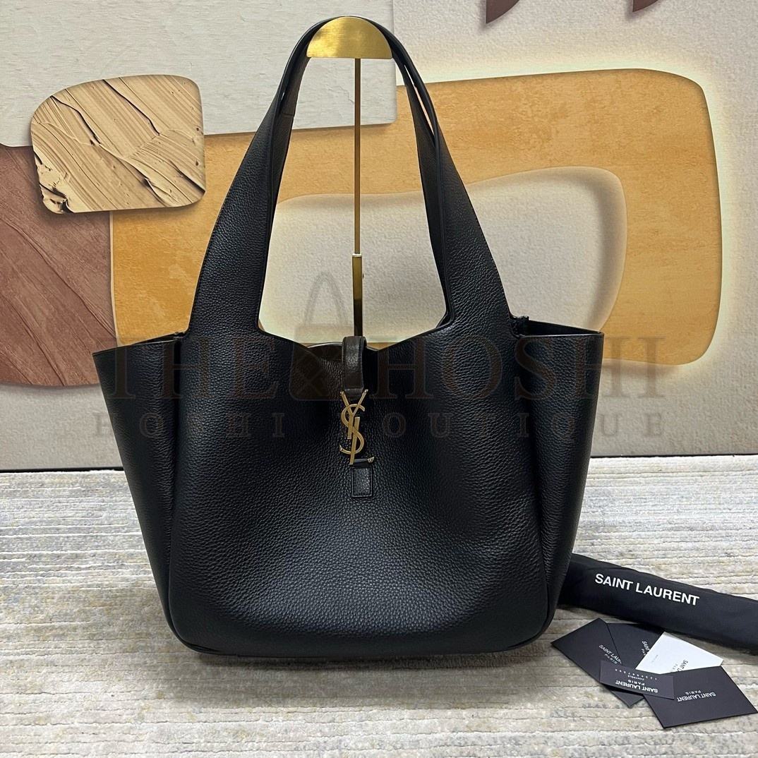 Sa1nt Lau*nt Bea Tote Bag in Black Grained Leather Master Quality