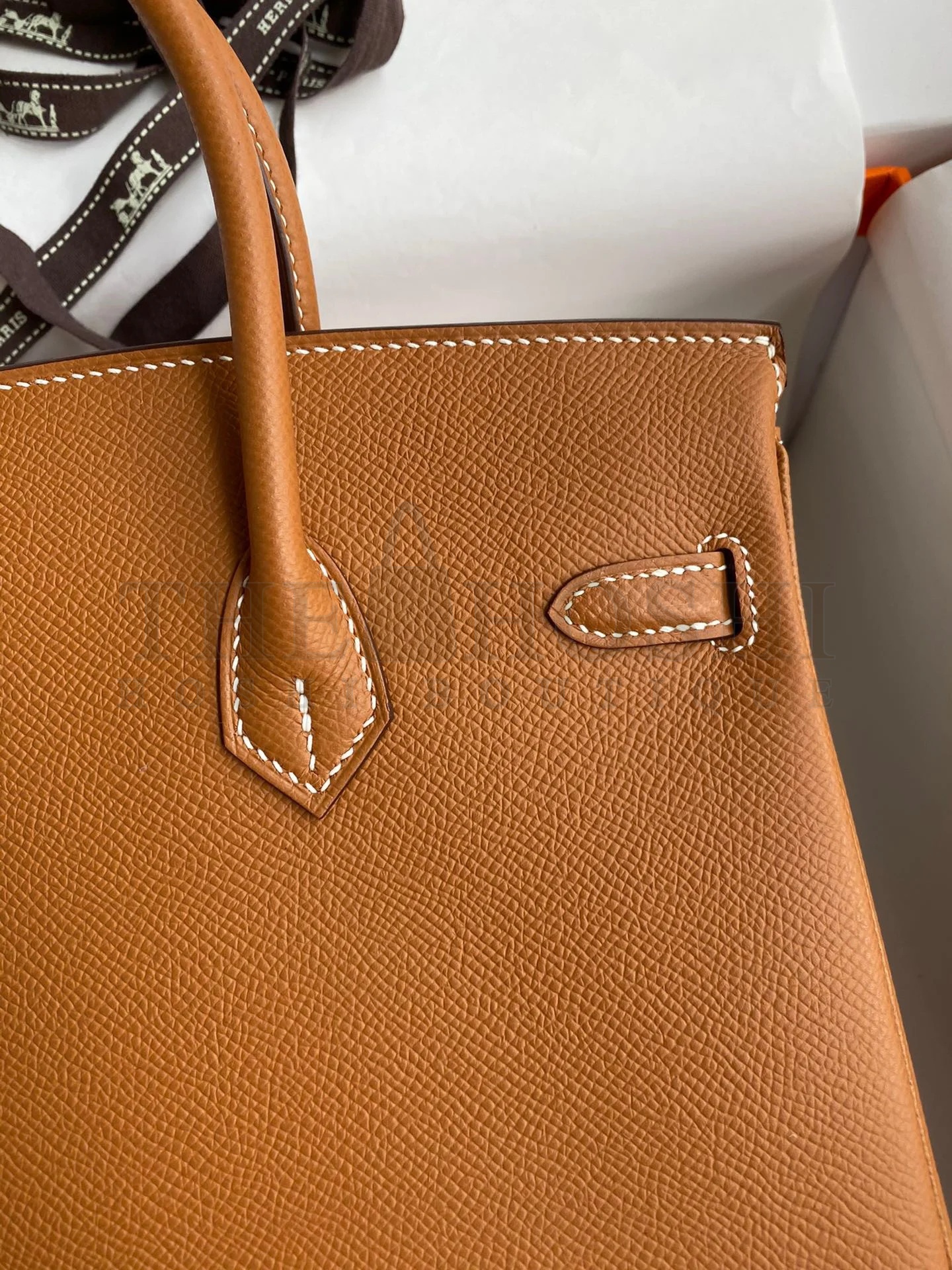 H**me5 Birkin 25 Retourne Handmade Bag In Gold Epsom Calfskin Master Quality