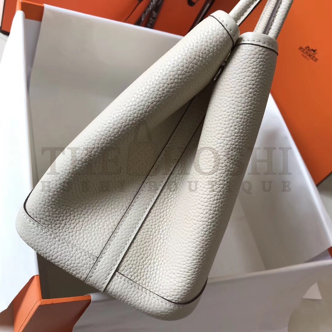 H**me5 Garden Party 30 Bag In White Clemence Leather Master Quality