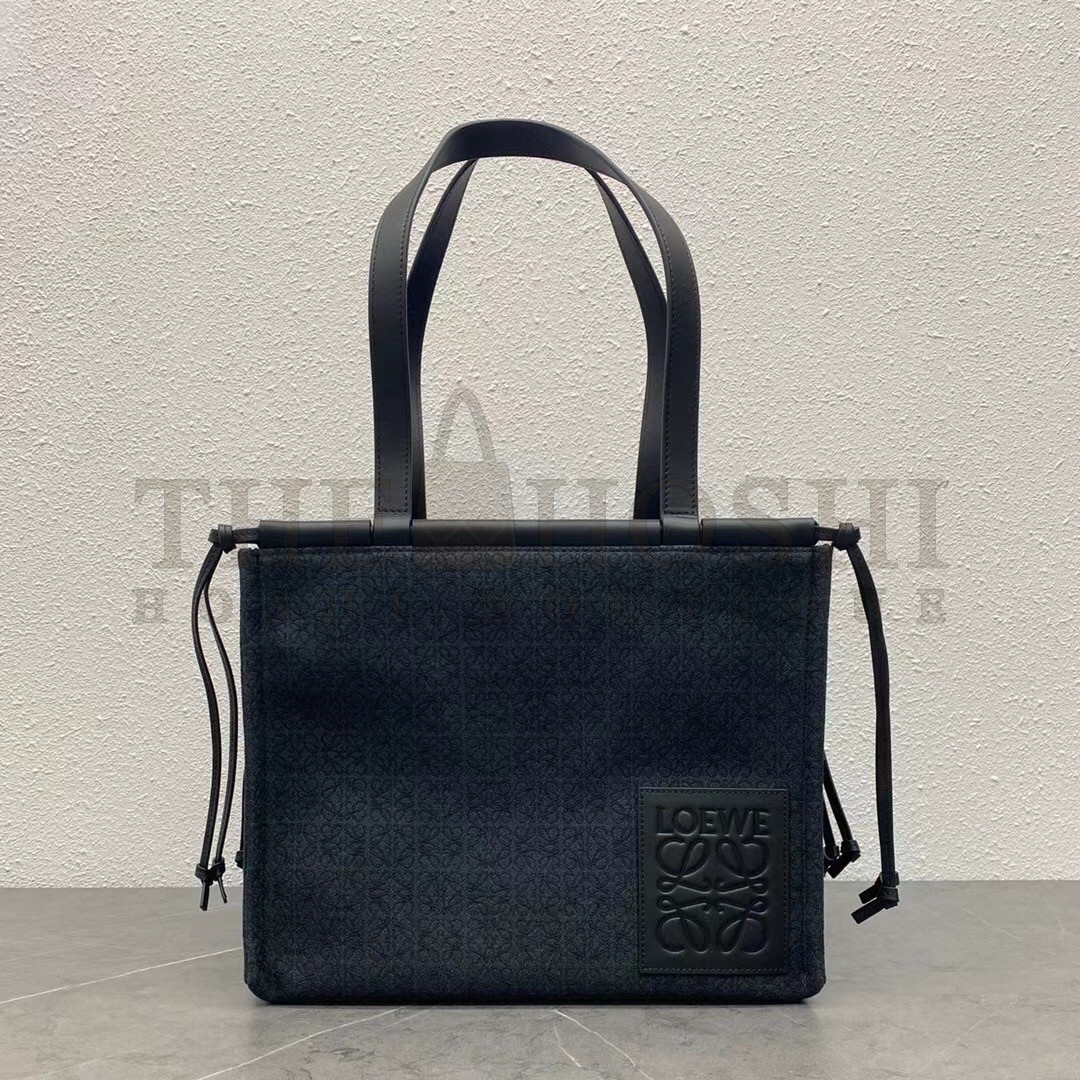 L0ew* Small Cushion Tote In Black Anagram Jacquard Master Quality