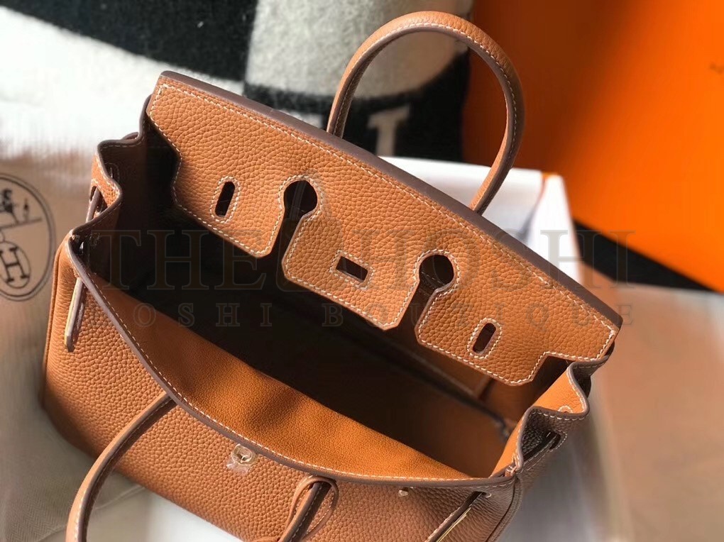 H**me5 Birkin 25cm Bag In Gold Clemence Leather Master Quality