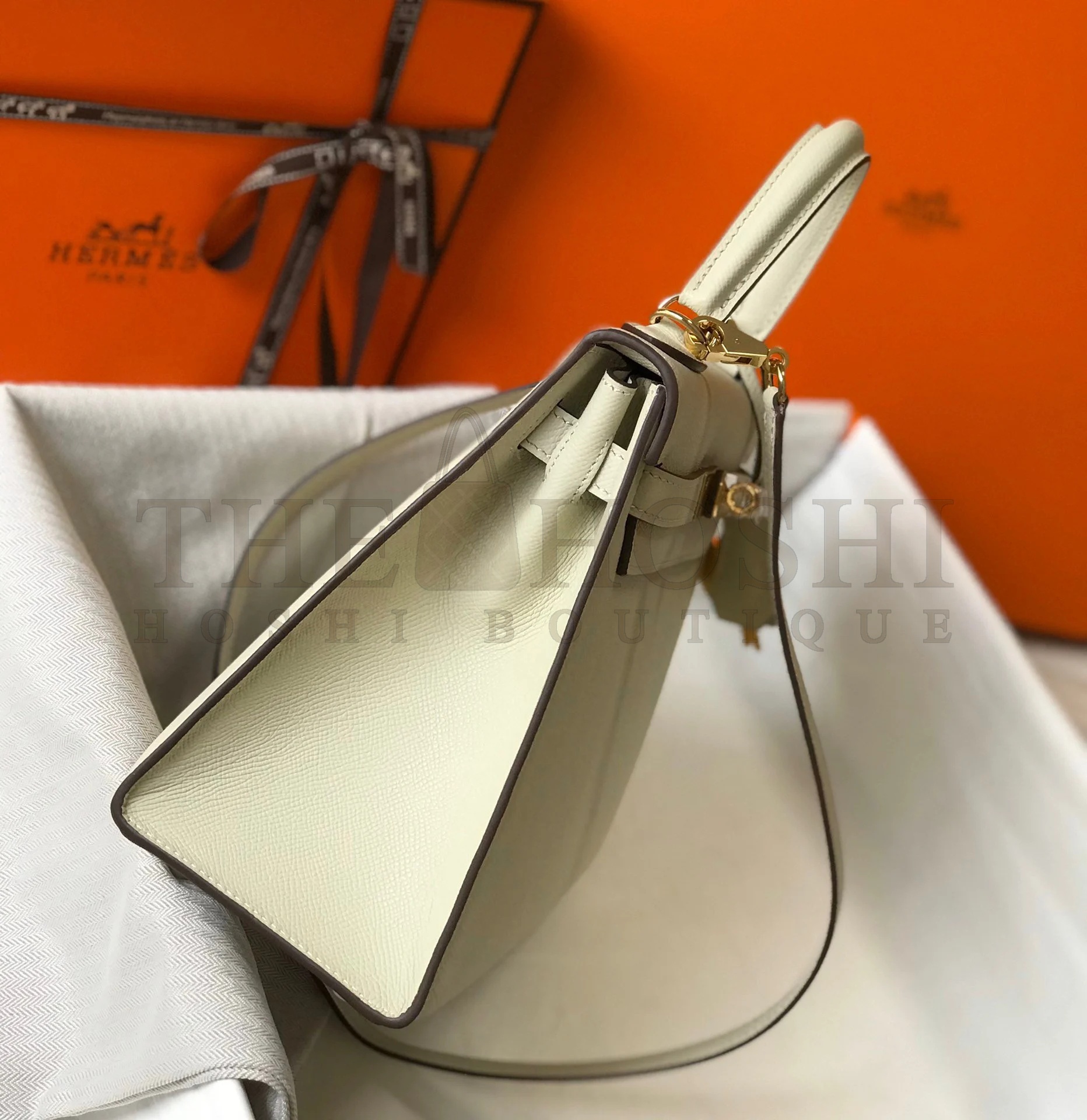 H**me5 Kelly 28cm Sellier Bag in Craie Epsom Calfskin GHW Master Quality