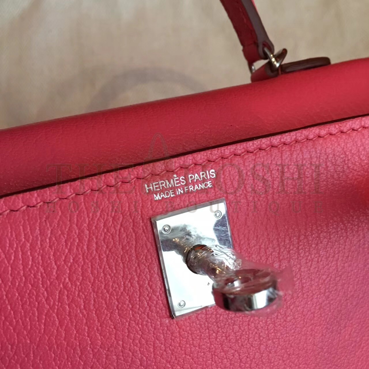 H**me5 Rose Lipstick Chevre Kelly Mini II Handmade Bag Master Quality