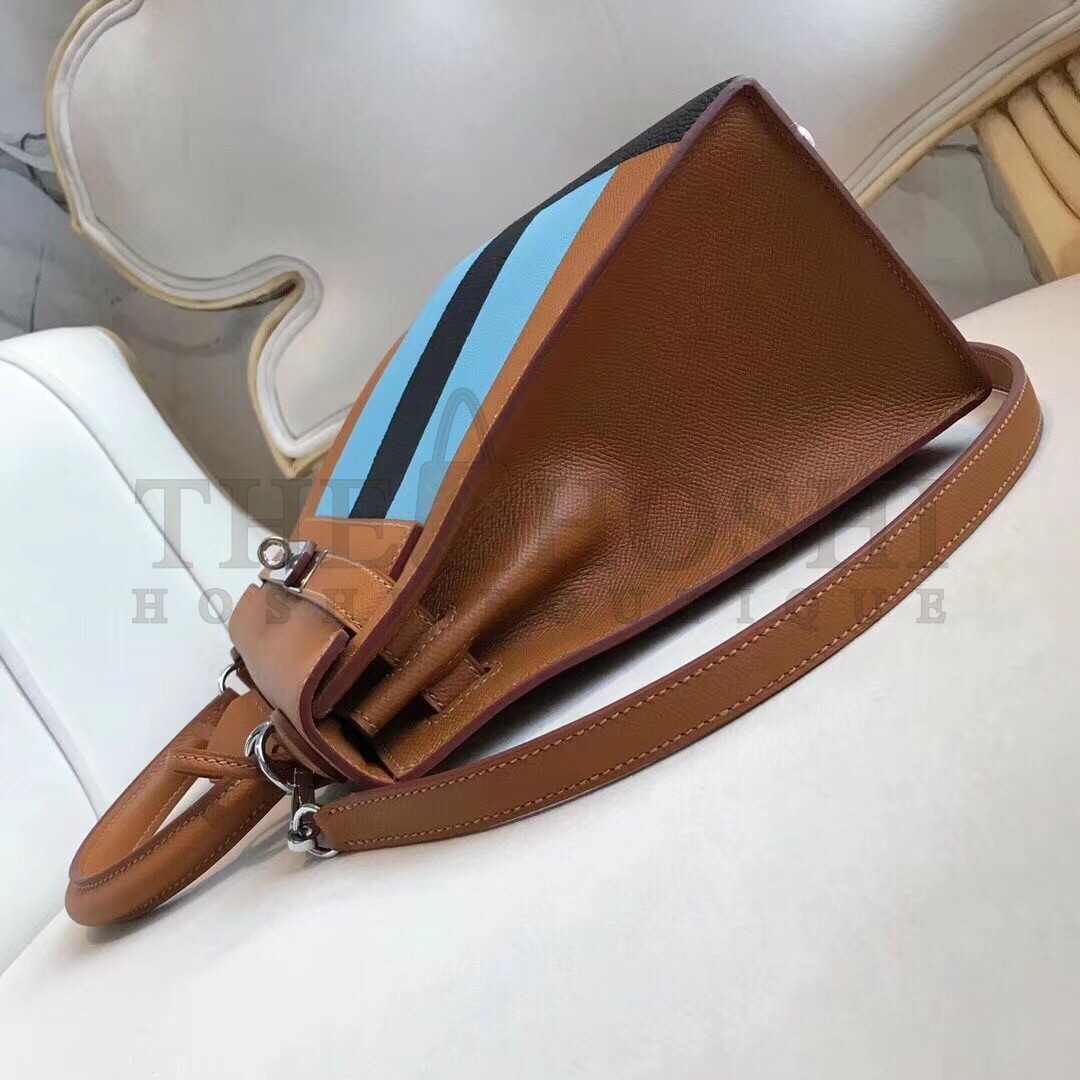 H**me5 Multicolor Stripes Kelly 28cm Brown Bag Master Quality