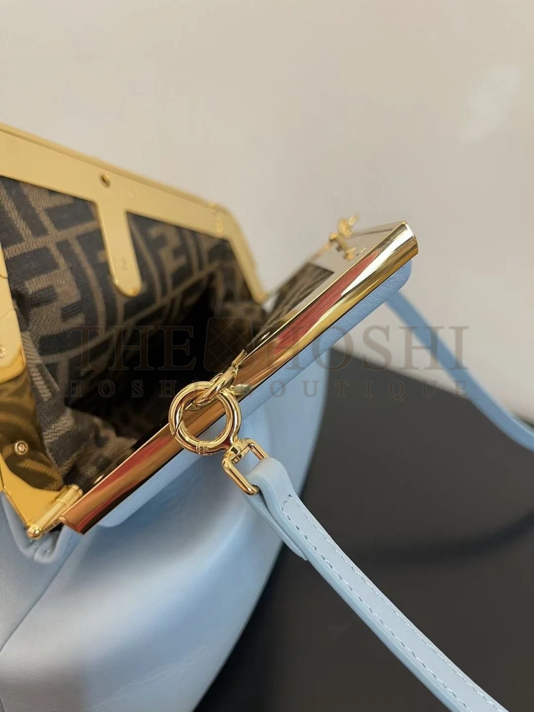 F**di First Medium Bag In Light Blue Nappa Leather Master Quality