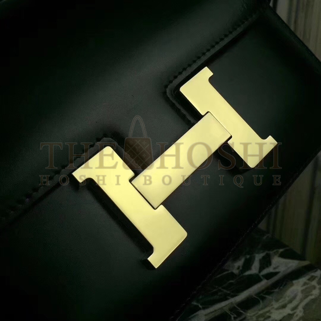 H**me5 Black Constance MM 24cm Box Leather Bag Master Quality