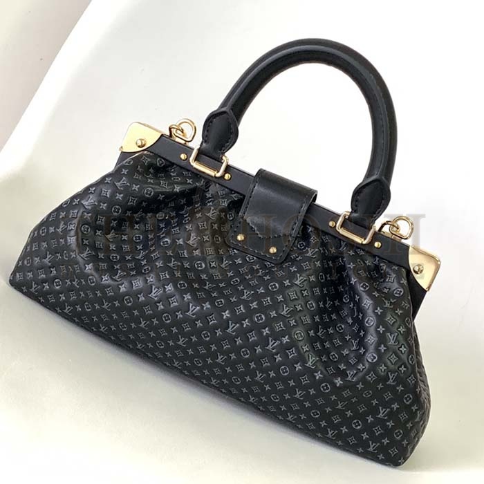 L0vis Vvtt0n LV Women Monogram Clutch Black Calfskin Leather S-Lock Master Quality