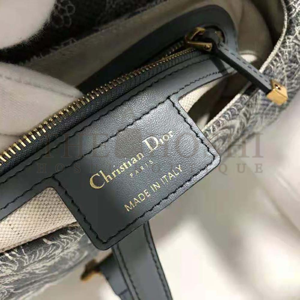D10r Women Saddle Bag Toile DE Jouy Reverse Jacquard-Silver Master Quality