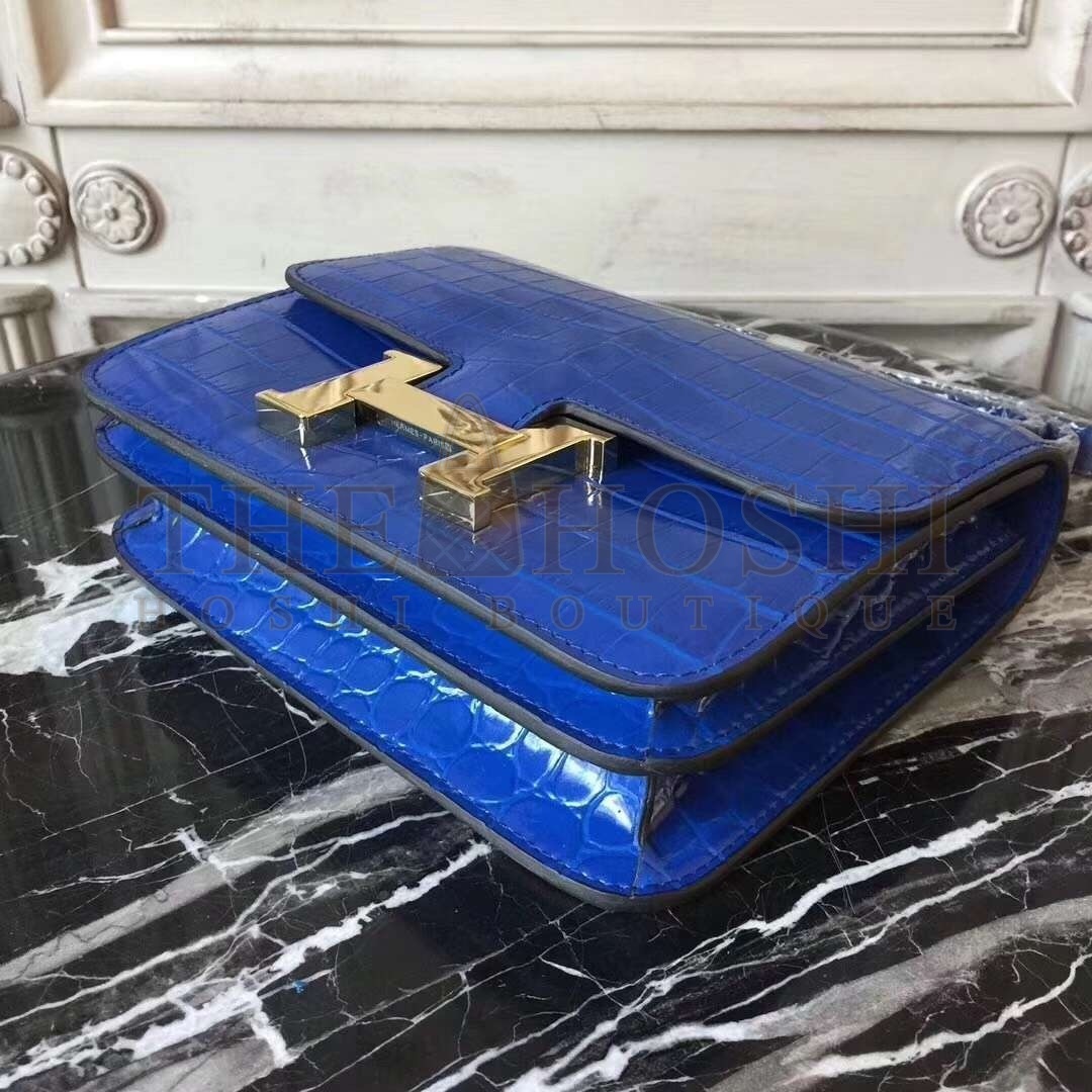 H**me5 Blue Constance MM 24cm Crocodile Bag Master Quality