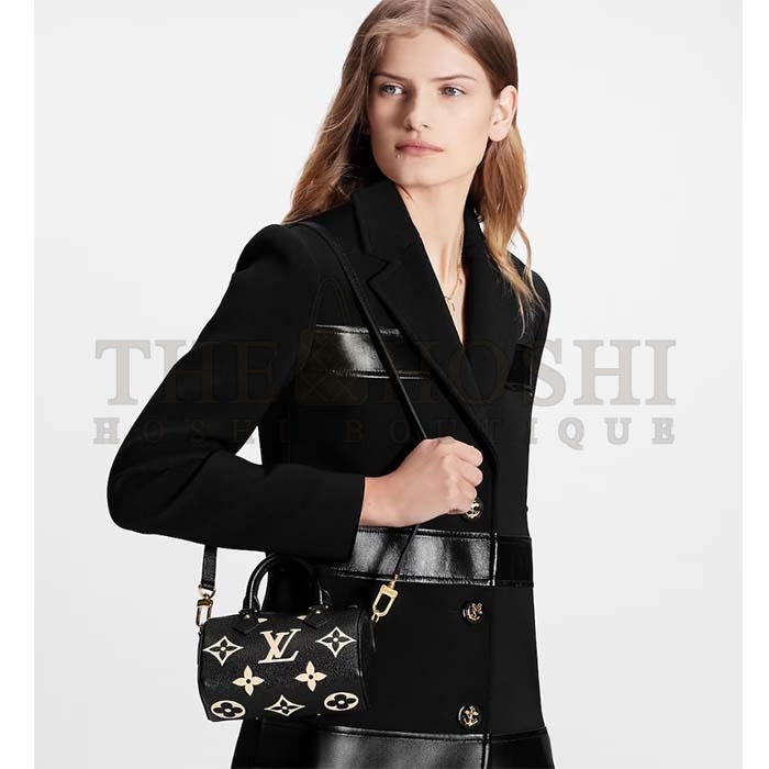 L0vis Vvtt0n LV Women Nano Speedy Bag Black Beige Monogram Empreinte Embossed S*pple Grained Cowhide Leather Master Quality