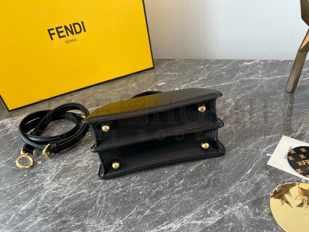 F**di Peekaboo ISeeU Petite Bag In Black Nappa Leather Master Quality