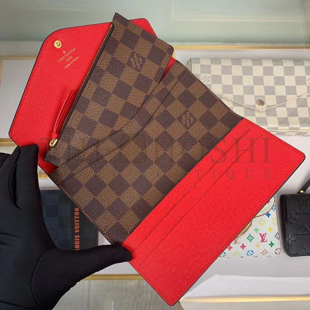L0vis Vvtt0n LV Women Joséphine Wallet Damier Ebene Canvas-Brown Master Quality