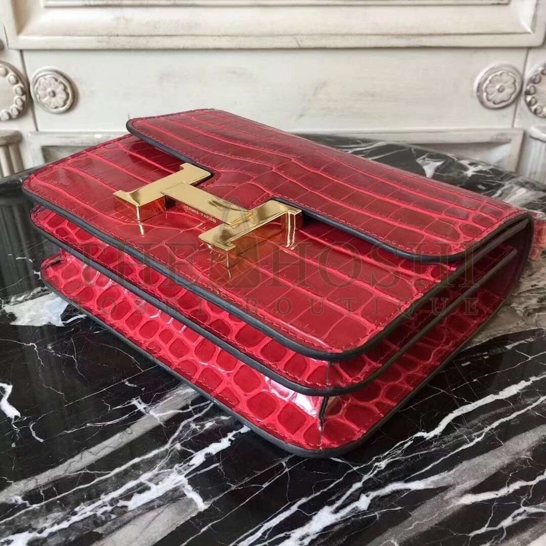 H**me5 Red Constance MM 24cm Crocodile Bag Master Quality