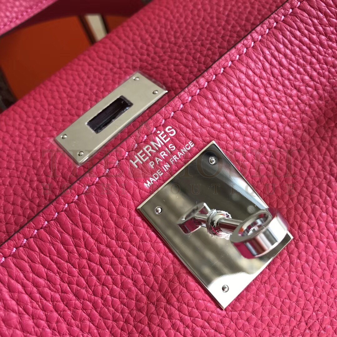 H**me5 Rose Red Clemence Kelly 28cm Bag Master Quality