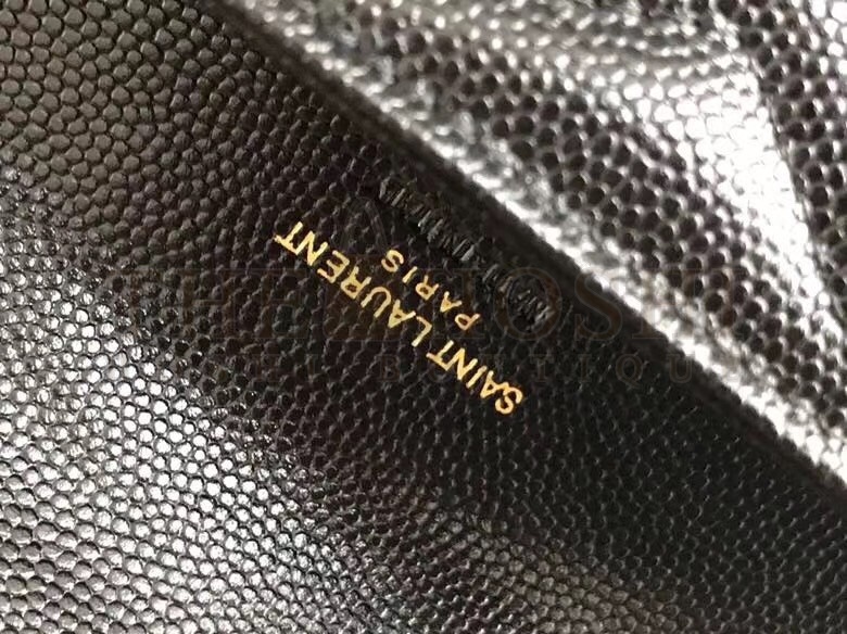 Sa1nt Lau*nt Monogram Clutch In Black Grained Leather Master Quality