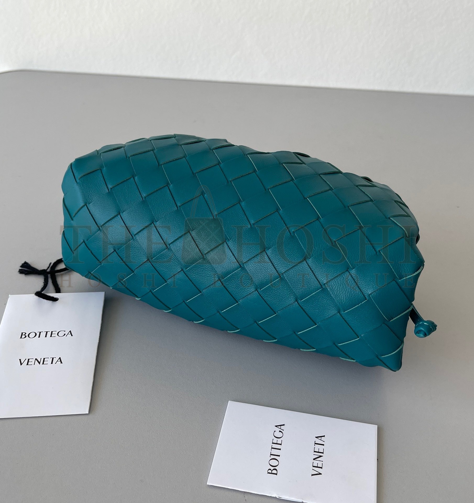 B0tt*ga Ven*ta Mini Pouch with Strap in Mallard Intrecciato Lambskin Master Quality
