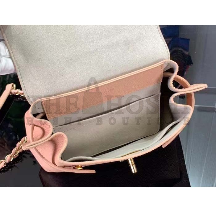 L0vis Vvtt0n LV Women Lockme Ever Mini Handbag Pink Grained Calf Leather Master Quality