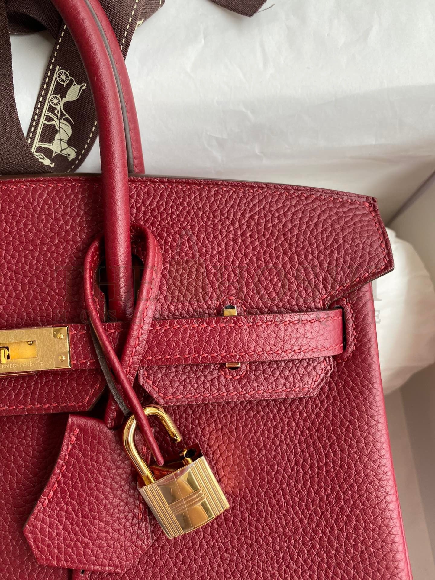 H**me5 Birkin 25 Retourne Handmade Bag In Bordeaux Clemence Leather Master Quality
