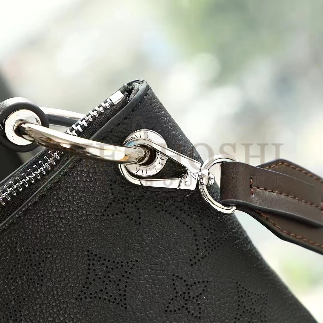 L0vis Vvtt0n LV Women Beaubourg Hobo MM Bag Black Mahina Perforated Calf Leather Master Quality