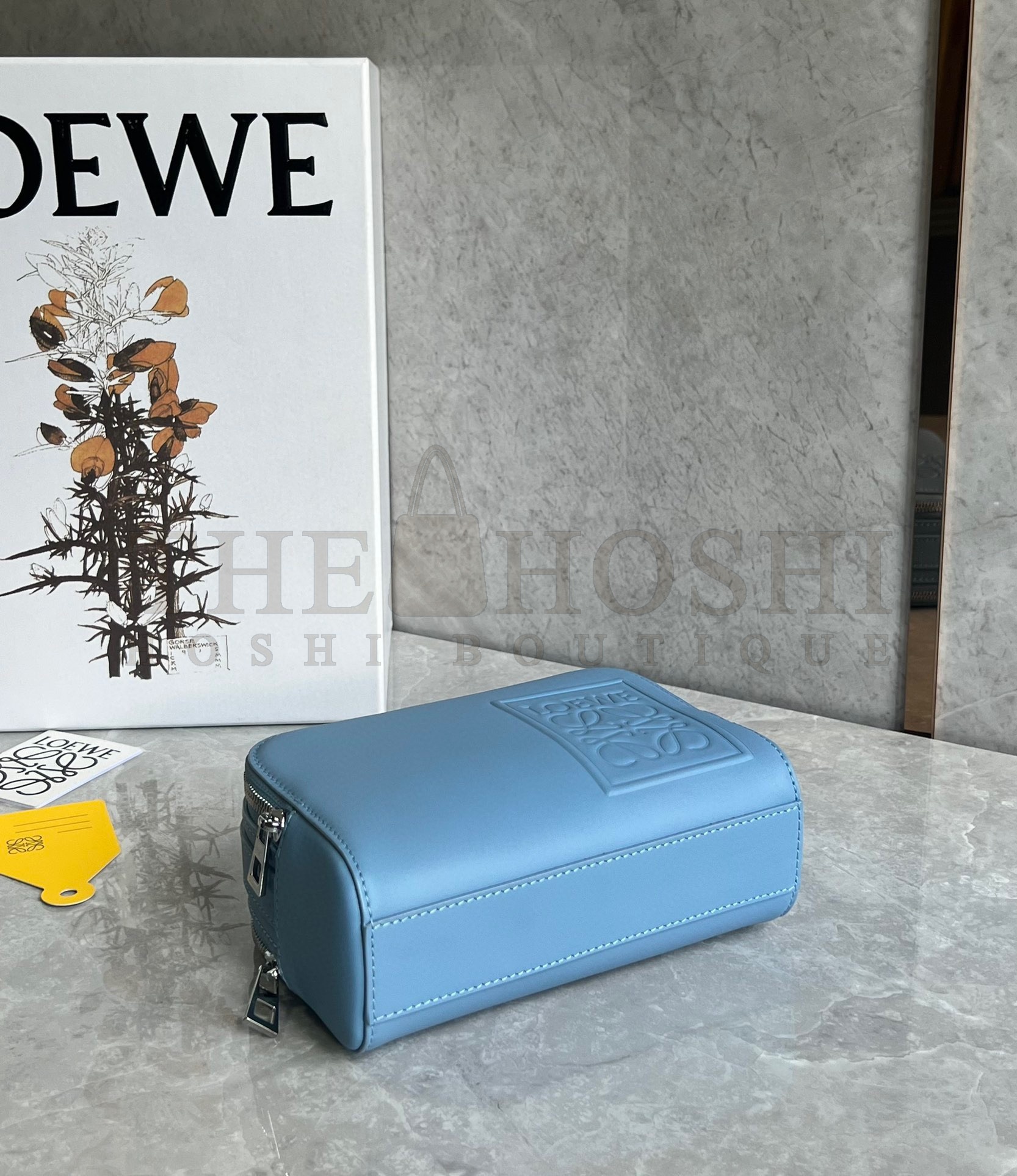 L0ew* Mini Camera Crossbody Bag in Blue Calfskin Master Quality