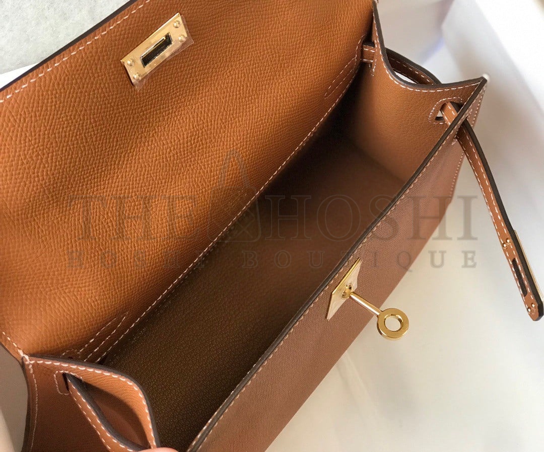 H**me5 Kelly Pochette Clutch Bag In Gold Epsom Leather Master Quality