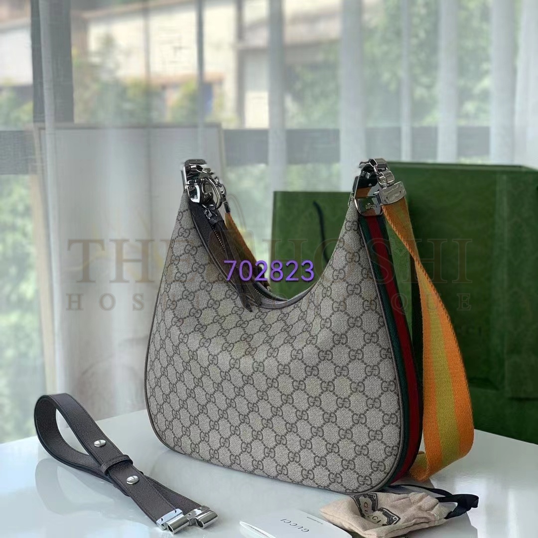 Gvc*1 Women Attache Small Shoulder Bag Beige Ebony GG Svp*me Canvas Master Quality