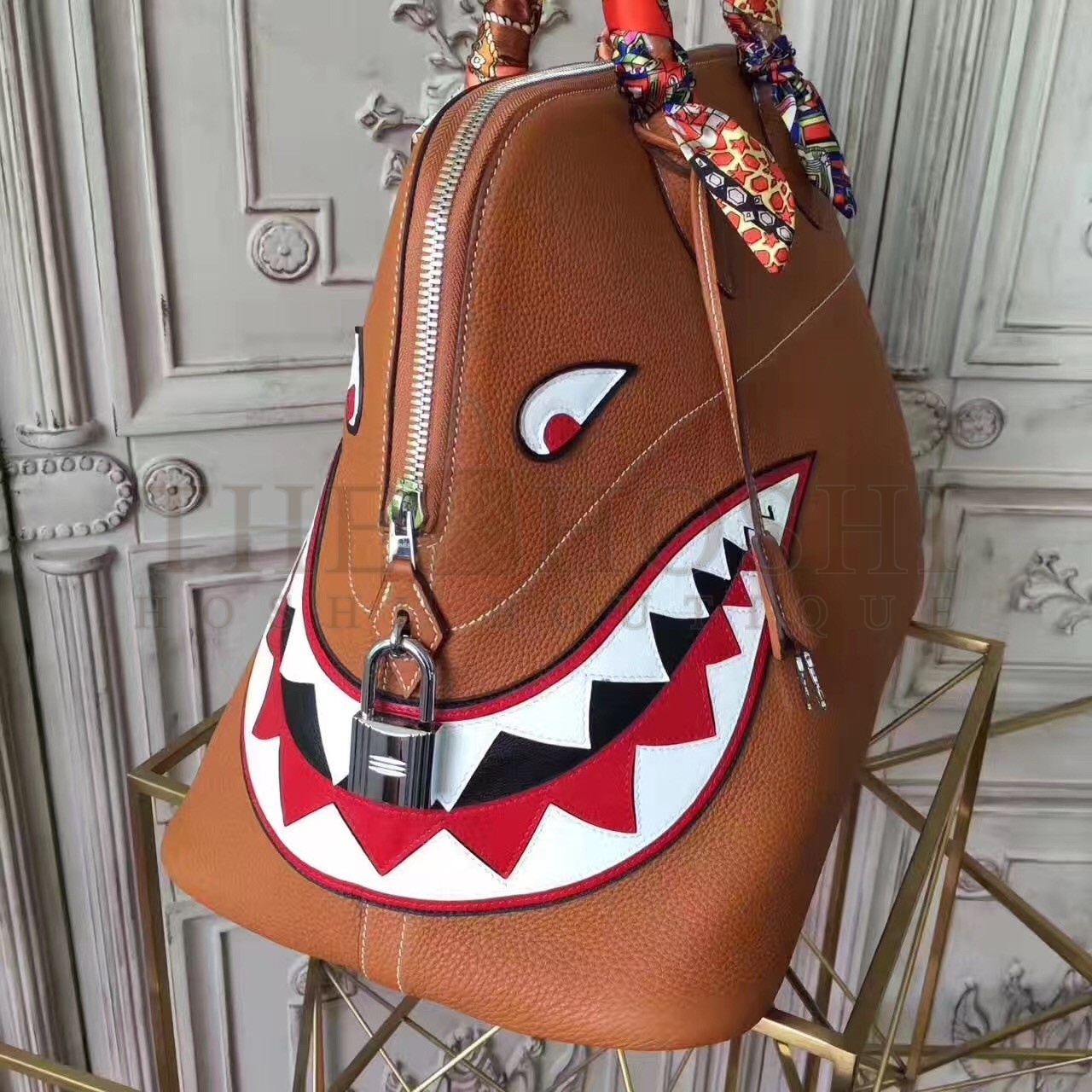 H**me5 Shark Bolide 45cm Bag In Gold Calfskin Master Quality