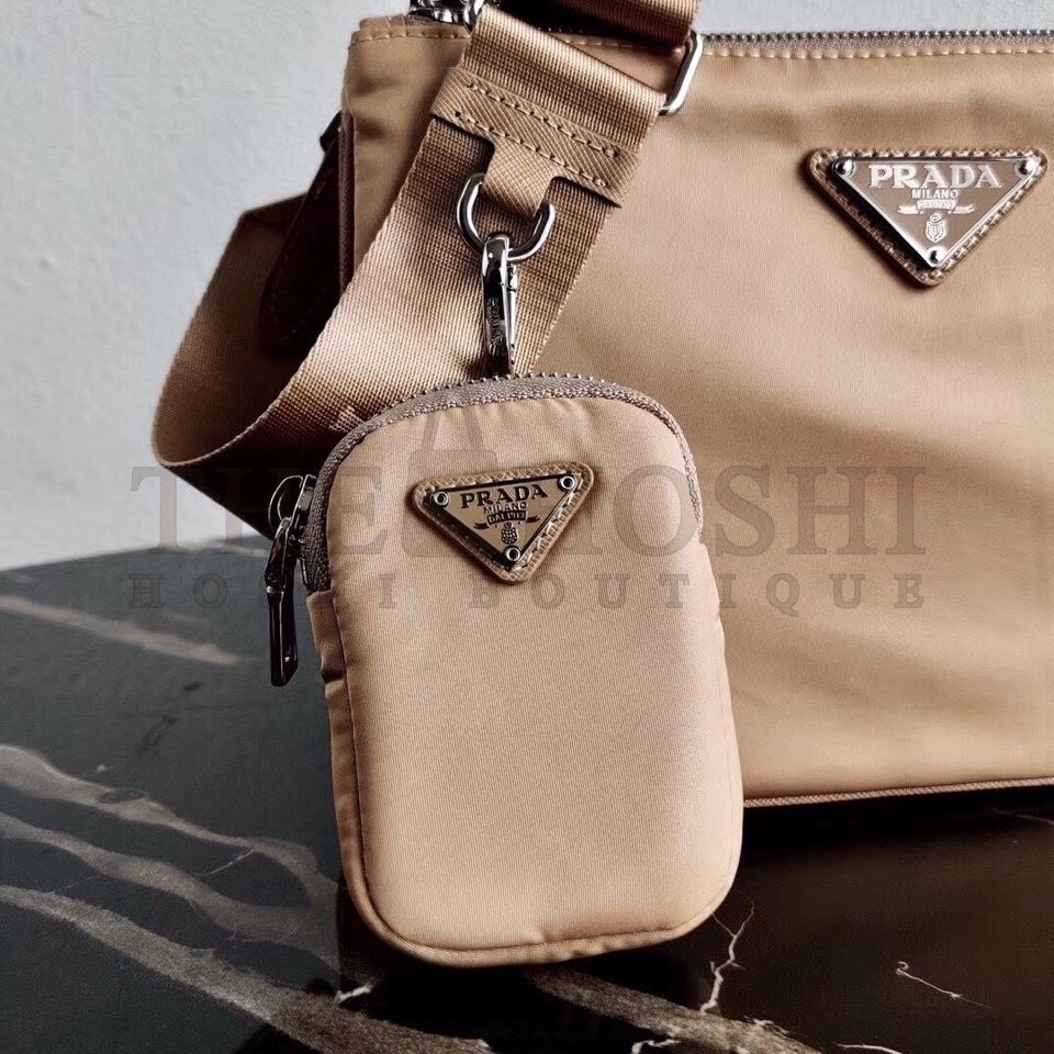 Pra*a Beige Nylon Re-Edition 2000 Shoulder Bag Master Quality