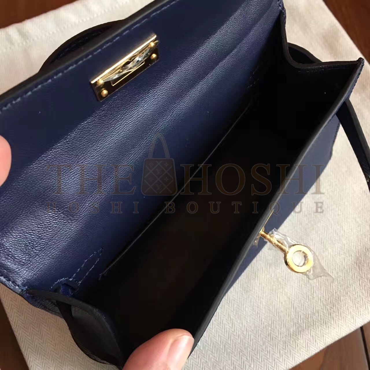 H**me5 Sapphire Epsom Kelly Mini II Handmade Bag Master Quality