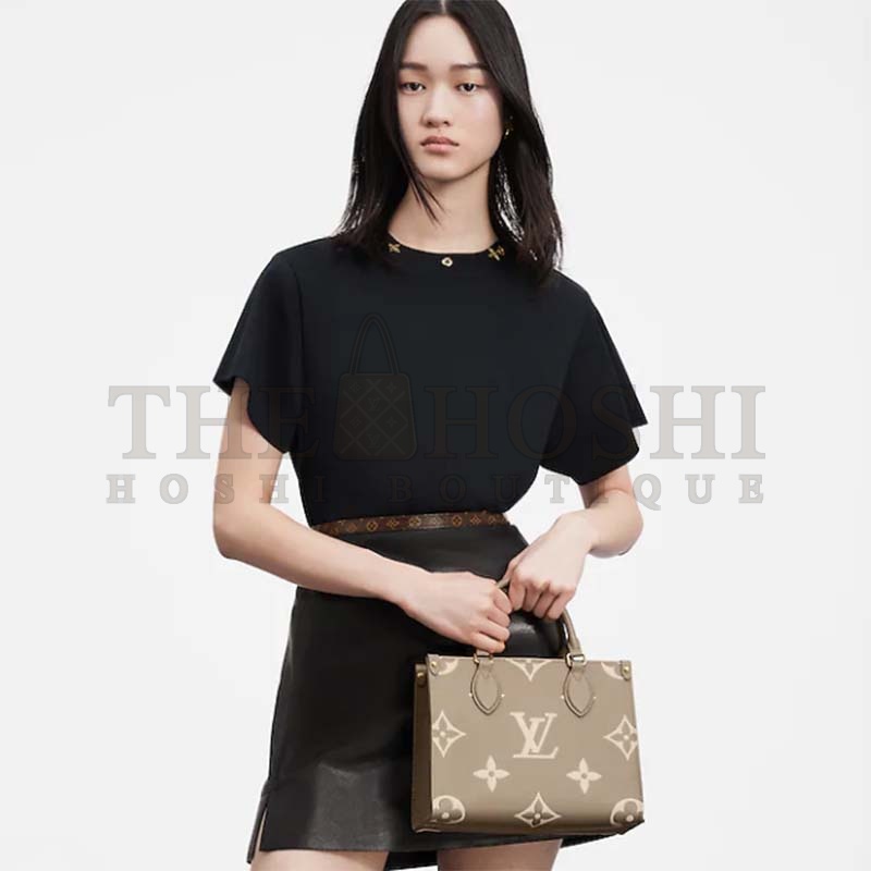 L0vis Vvtt0n LV Women Onthego Tote Beige Embossed Grained Cowhide Leather MM M45494 (35 x 27 x 14 cm）BB M47054 (18 x 15 x 8.5 cm) Master Quality