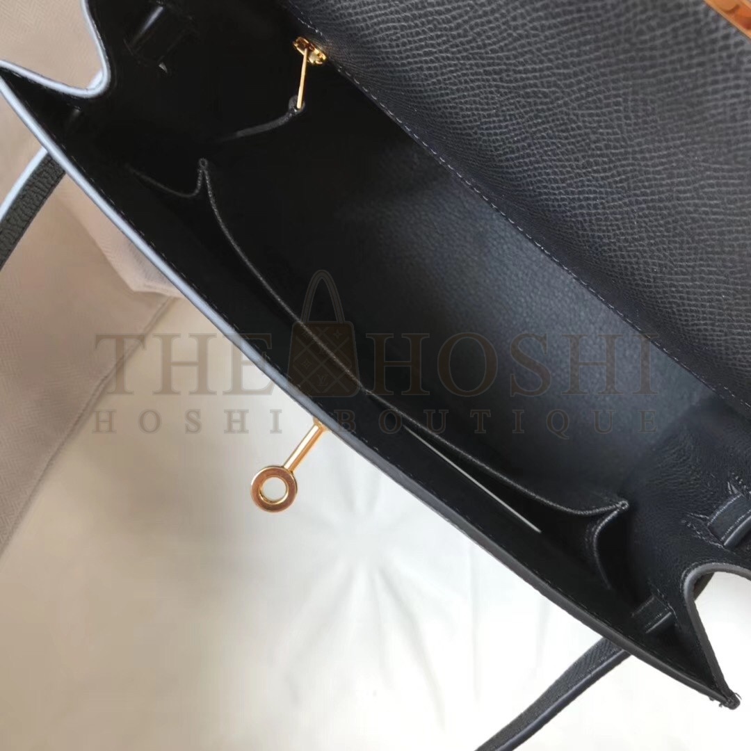 H**me5 Kelly 25cm Sellier Bag In Black Epsom Leather Master Quality
