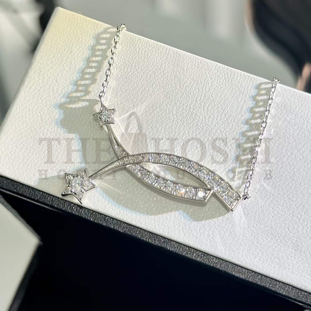 Ch**el Women CC Etoile Filante Necklace 18K White Silver D1am0nds Master Quality