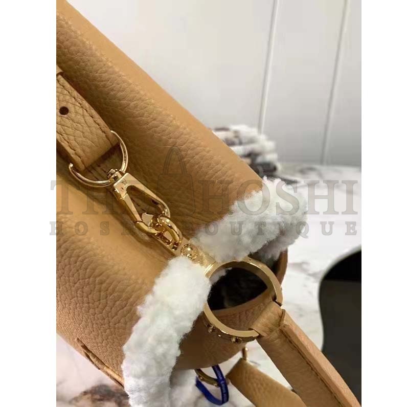 L0vis Vvtt0n LV Women Capucines BB Bag Arizona Taurillon Leather Shearling Master Quality