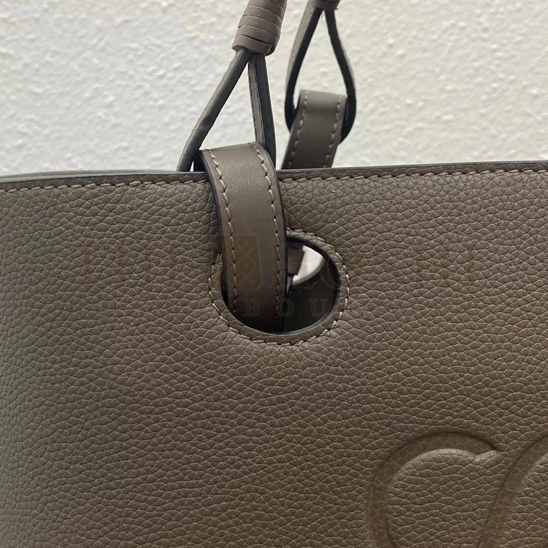 L0ew* Anagram Small Tote In Taupe Grained Calfskin Master Quality