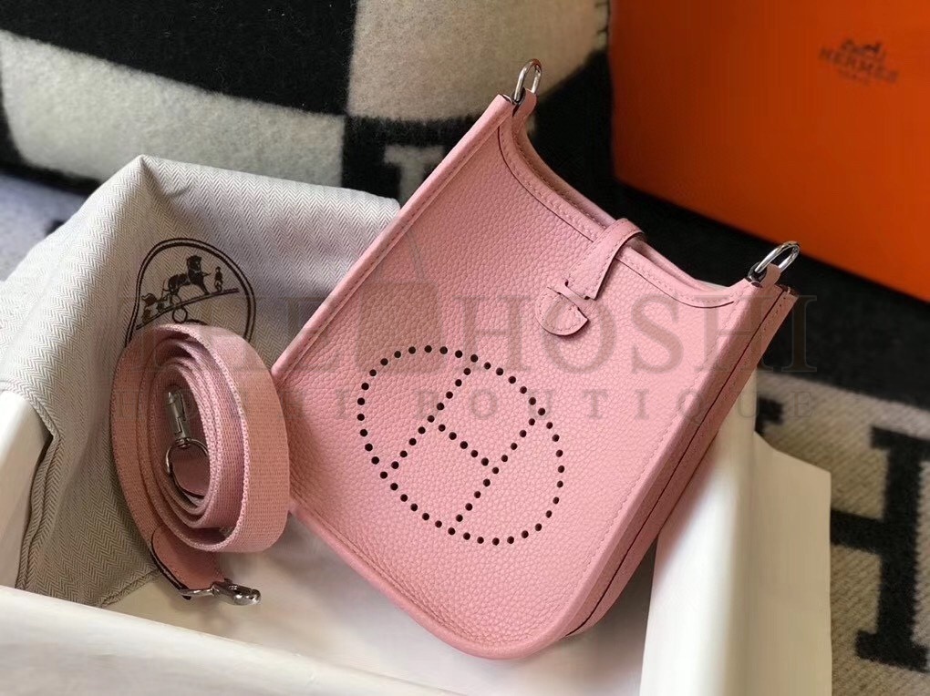 H**me5 Evelyne III TPM Bag In Pink Clemence Leather Master Quality