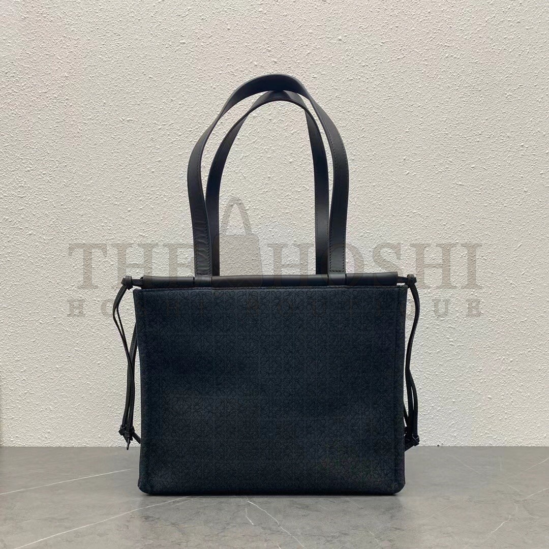 L0ew* Small Cushion Tote In Black Anagram Jacquard Master Quality